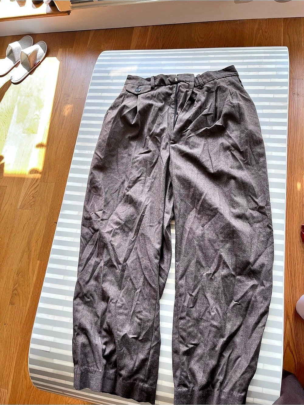 Zara Wide Leg Pants in Brown